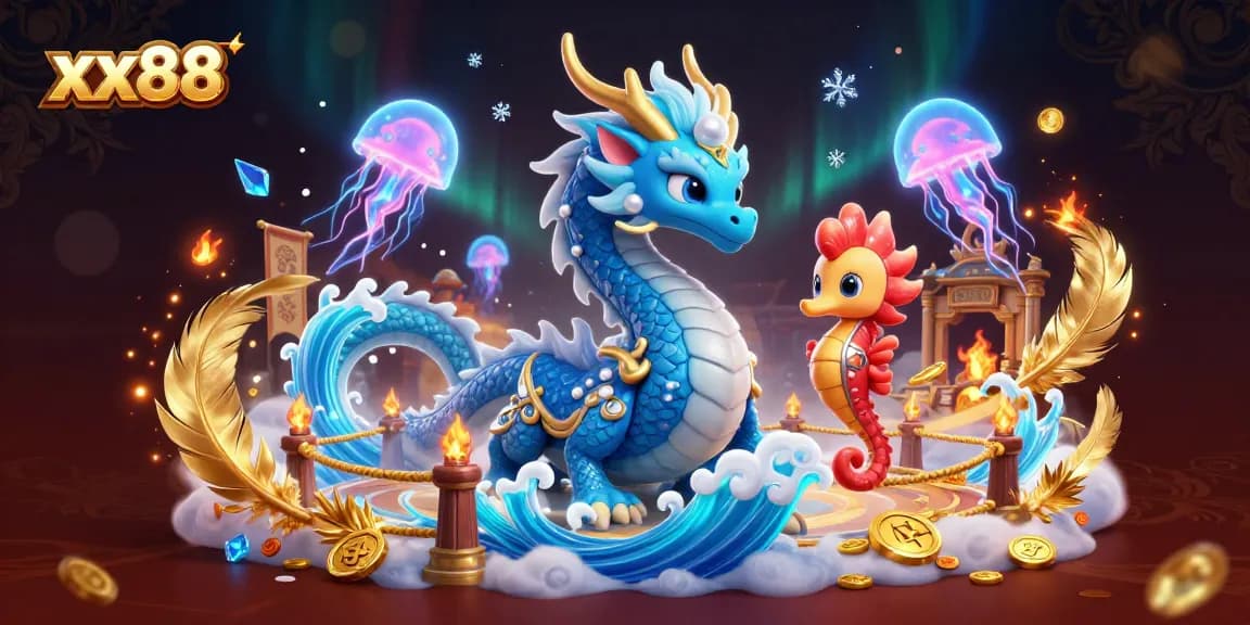 Experience thrilling gameplay at xx88 with a vibrant underwater casino scene showcasing dynamic characters and gaming elements.