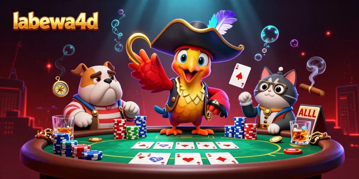 Menangkan permainan di labewa4d dengan karakter pemberani dan elemen kasino penuh warna.