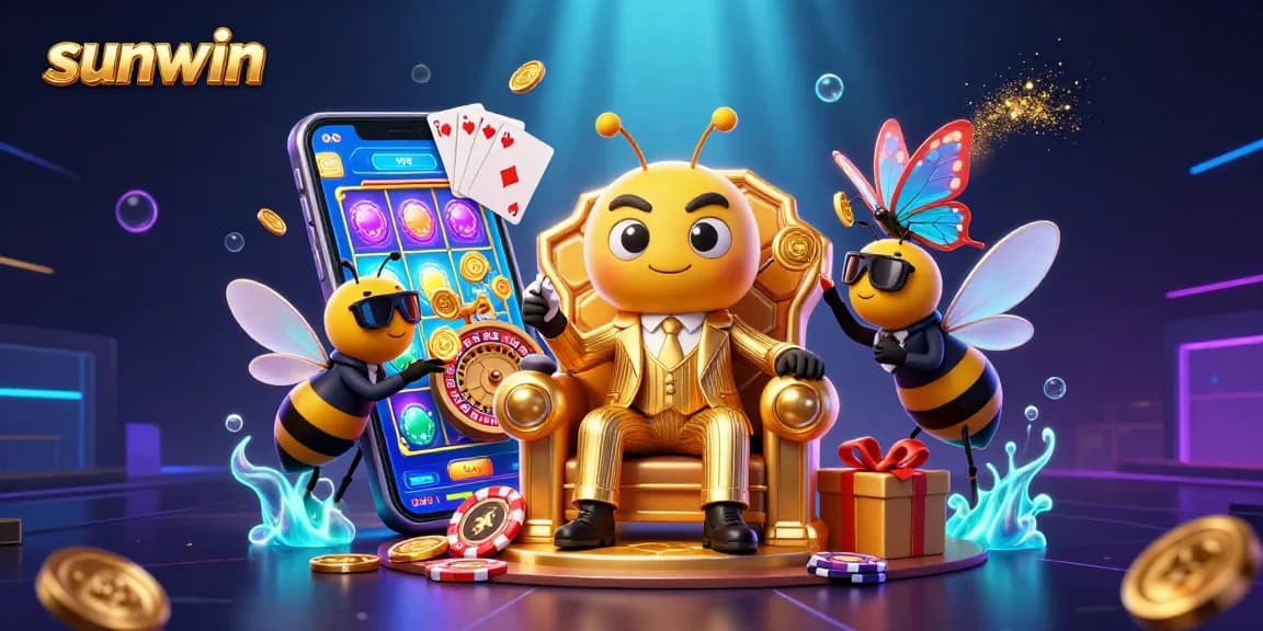 Experience thrilling gameplay at sunwin with a colorful slot game illustration featuring vibrant casino elements.