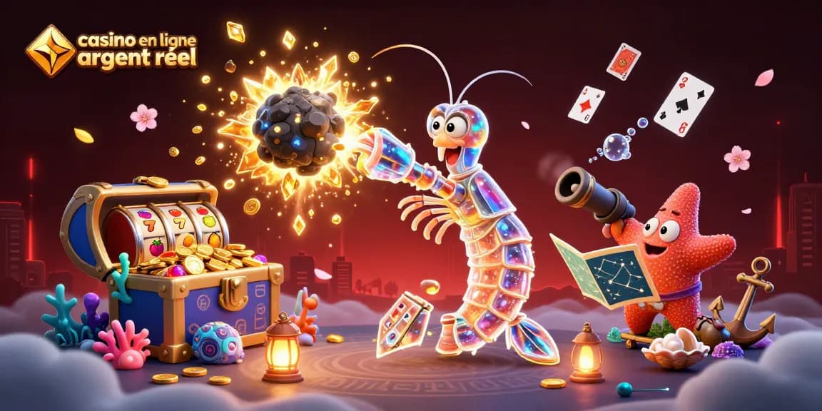 Jouer sur un casino en ligne argent réel avec des machines à sous et des pièces d'or volantes.