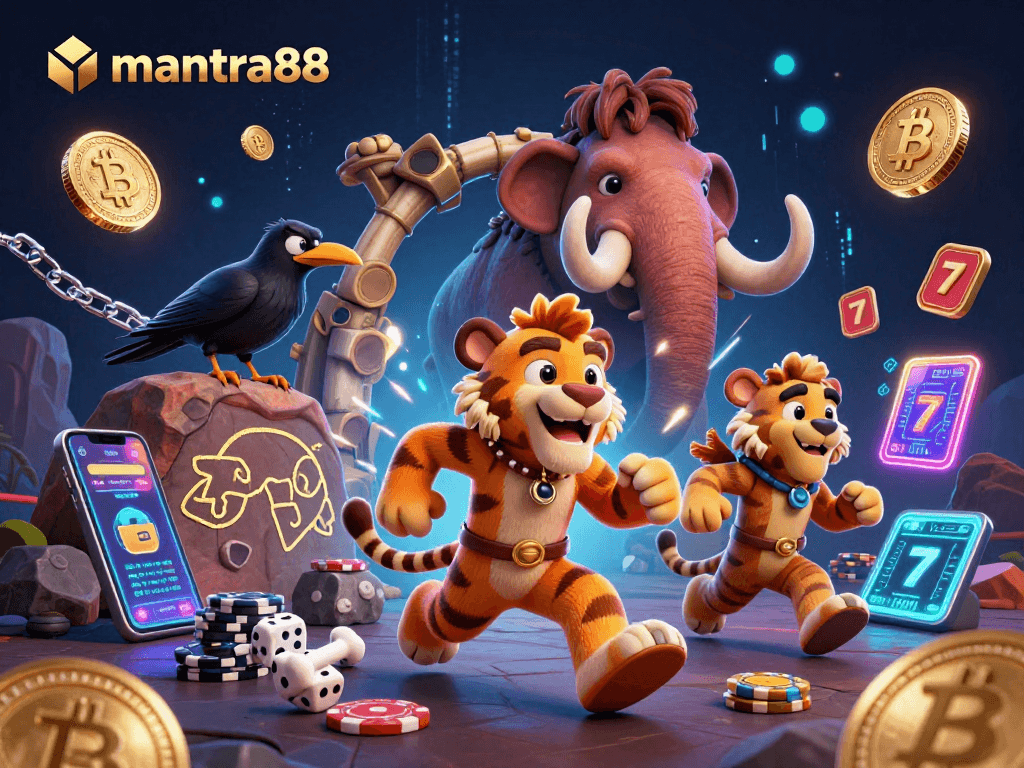 Experience mantra88's unique prehistoric casino with engaging characters and crypto elements