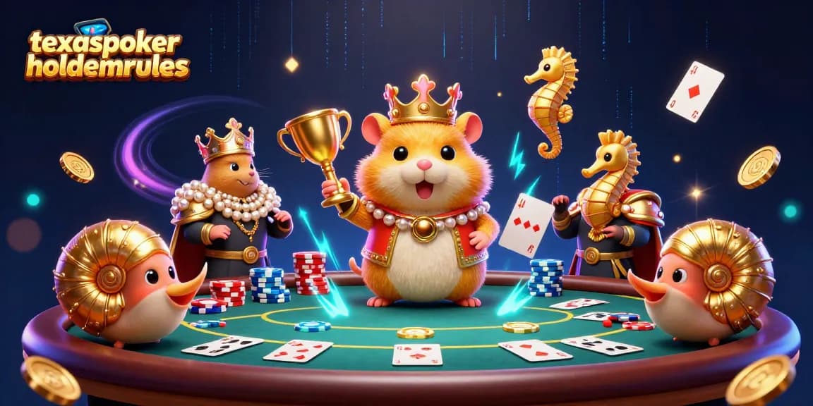 Experience strategic wins in Texas Poker with the texaspokerholdemrules royalty setup featuring a hamster king and seahorse guards
