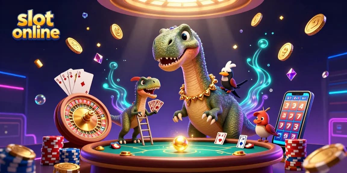 Experience the thrill of slot online with vibrant 3D casino characters and dynamic game elements.