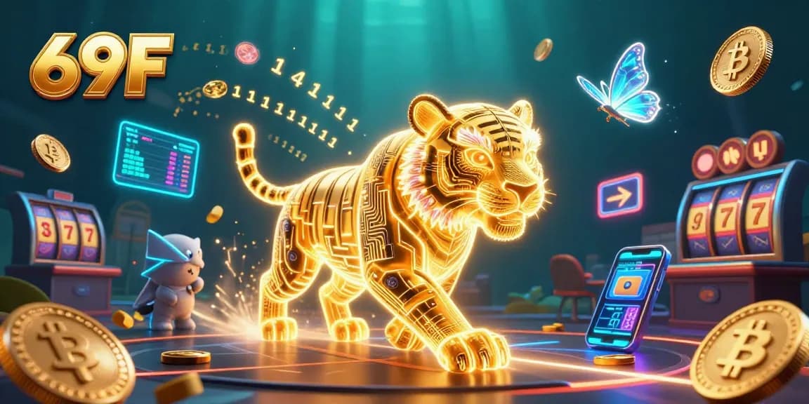 Experimente a emoção do 69F com o tigre dourado em um cenário de cassino digital.