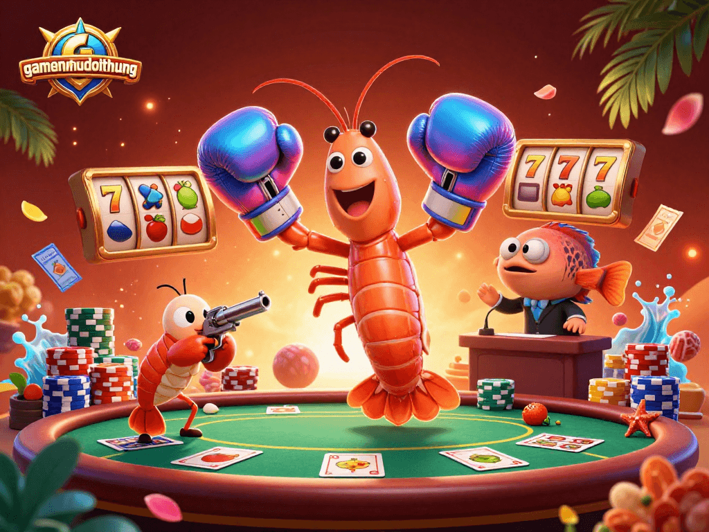 Experience the excitement of playing gamenohudoithuong with vibrant slot reels and engaging characters.