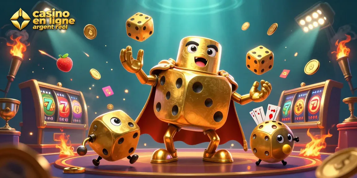 Jouez à des jeux de casino en ligne argent réel avec des éléments colorés et dynamiques dans cette illustration 3D.