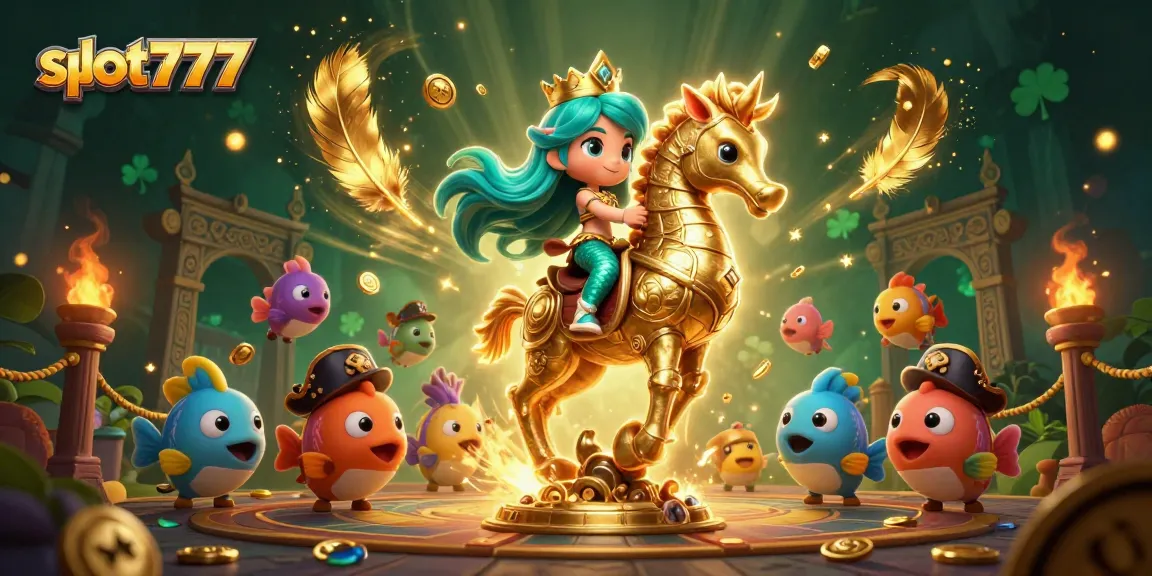 Permainan slot777 yang seru dengan ratu putri duyung dan kuda laut emas di dunia kasino.