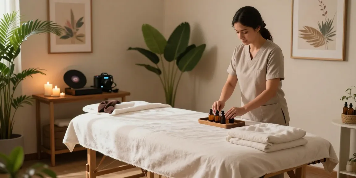 Experience soothing 군포출장안마 services in a tranquil massage room.