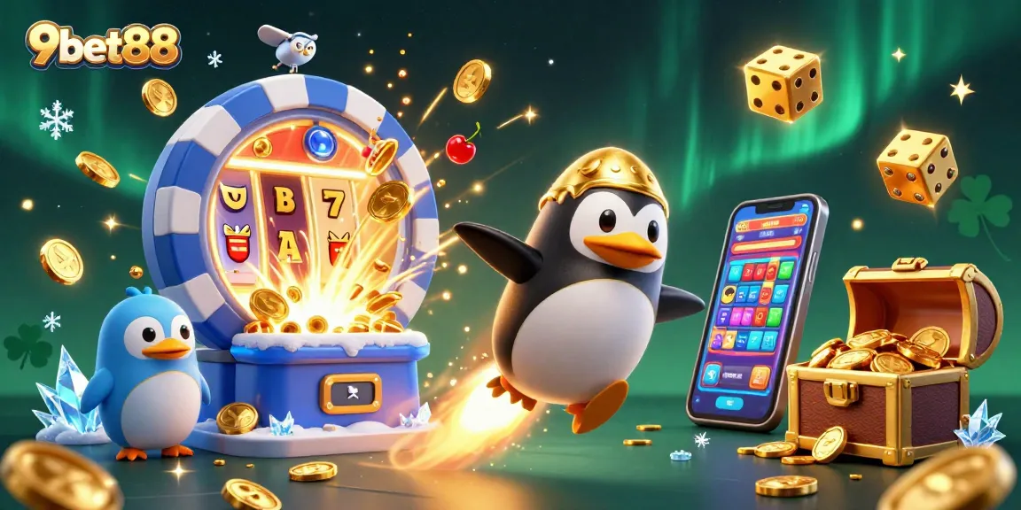 Experience thrilling wins at 9bet88 with a vibrant casino scene filled with dynamic gaming elements.