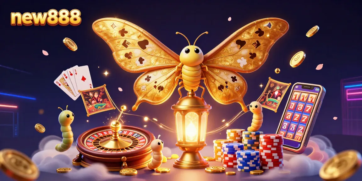 Enjoy thrilling casino adventures with new888 as the vibrant moth unveils winning card suits!