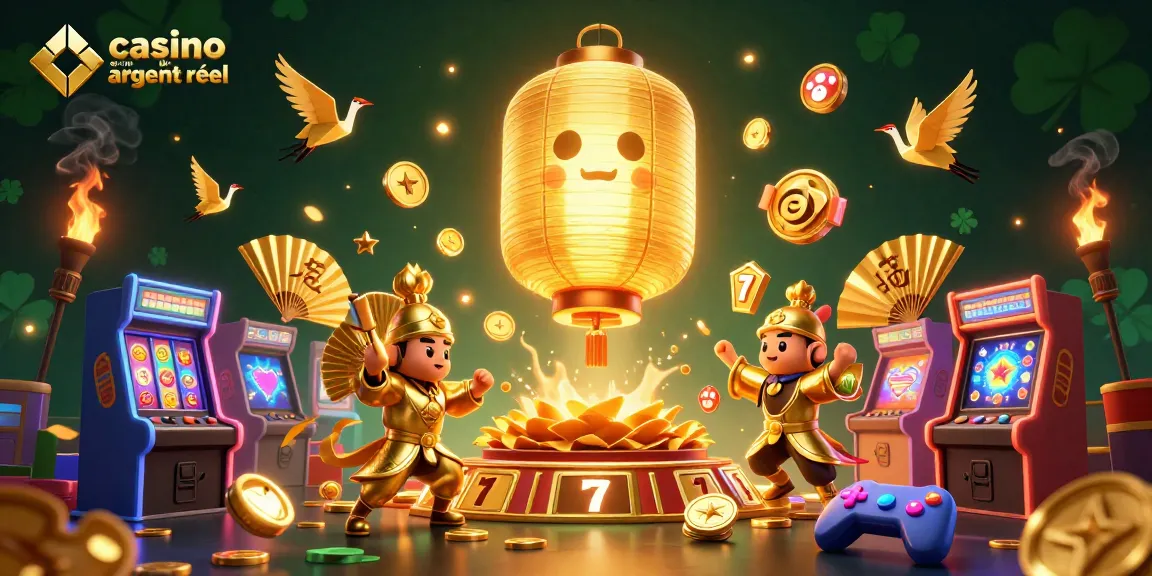 Le casino en ligne argent réel offre une expérience immersive avec des personnages de lanternes dorées et des machines à sous.