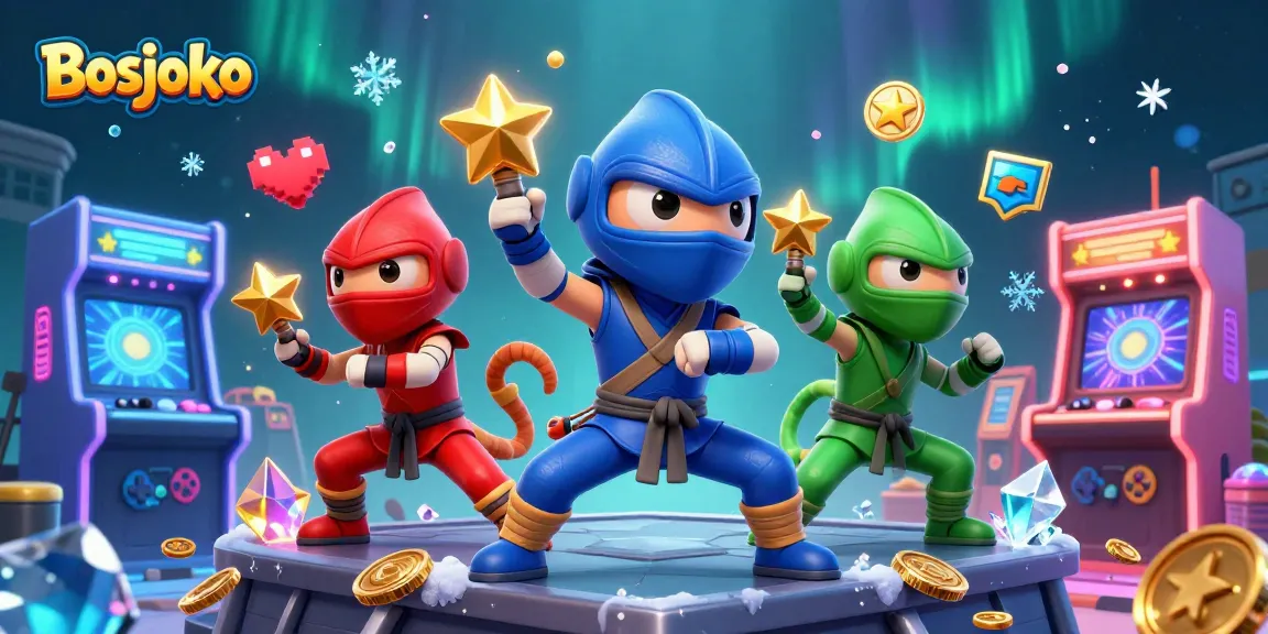 Experience thrilling gameplay with Bosjoko's vibrant 3D casino illustration featuring exciting characters and dynamic elements.