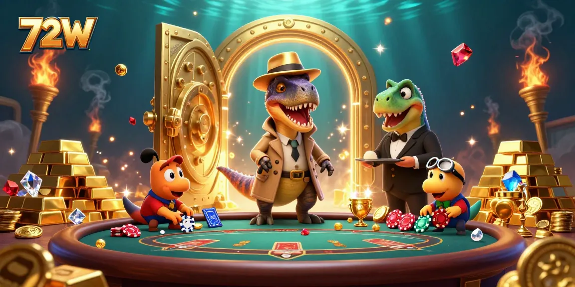 Aposte com 72W e aguarde a vitória enquanto o velociraptor tenta manobrar na mesa de blackjack.