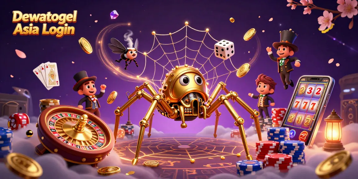 Dewatogel Asia Login captivates with vibrant casino-themed art, featuring engaging characters and dynamic game elements.