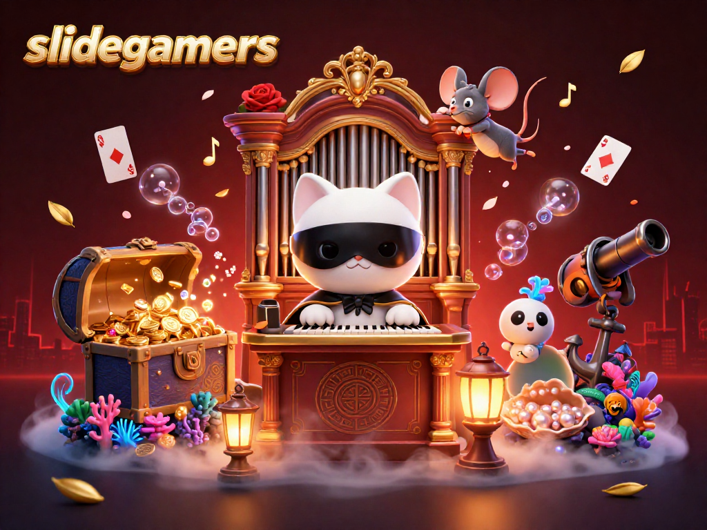 Engage with slidegamers in a vibrant casino scene showcasing thrilling gameplay and animated characters.