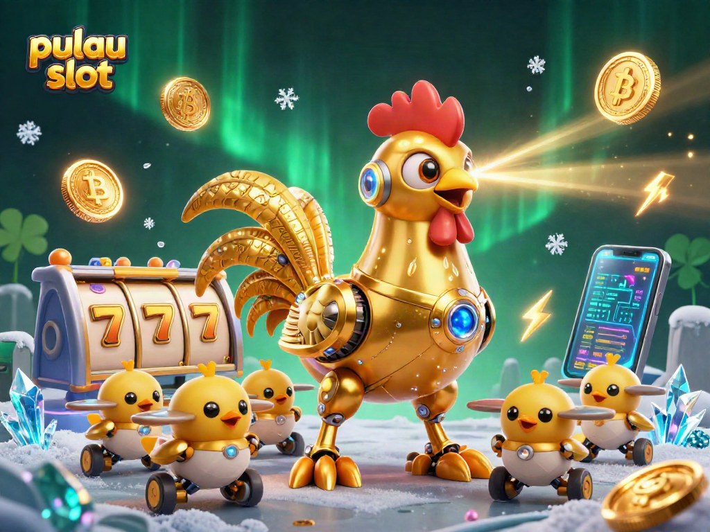 Engage with pulau slot’s exciting 3D casino experience featuring gold coins and neon crypto elements