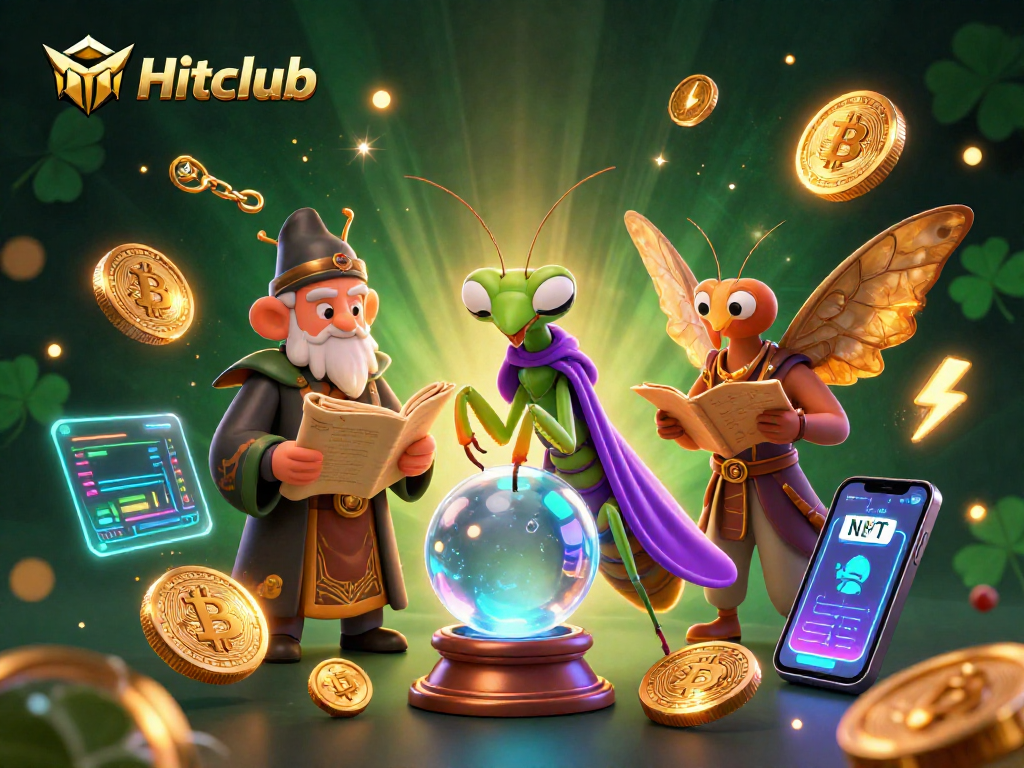Engage with Hitclub's immersive crypto casino scene featuring enchanting characters and dynamic gaming elements.
