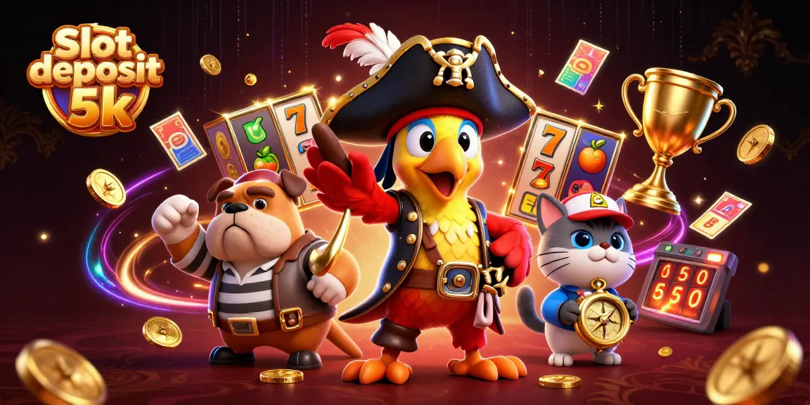 Slot deposit 5k: Petualangan karakter kartun di kasino dengan elemen slot yang riang.