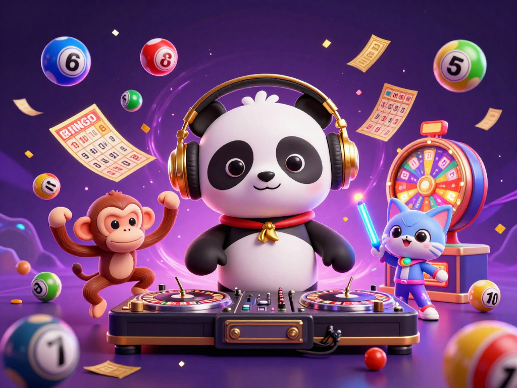 Experience dynamic gameplay action at gamebai3cay with a lively casino-themed cartoon scene.