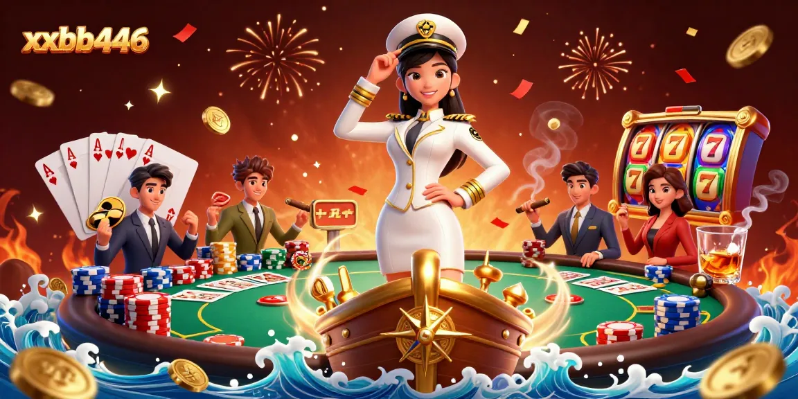 Experience thrilling gaming with xxbb446 in this vibrant casino scene featuring exciting slot reels and poker tables.