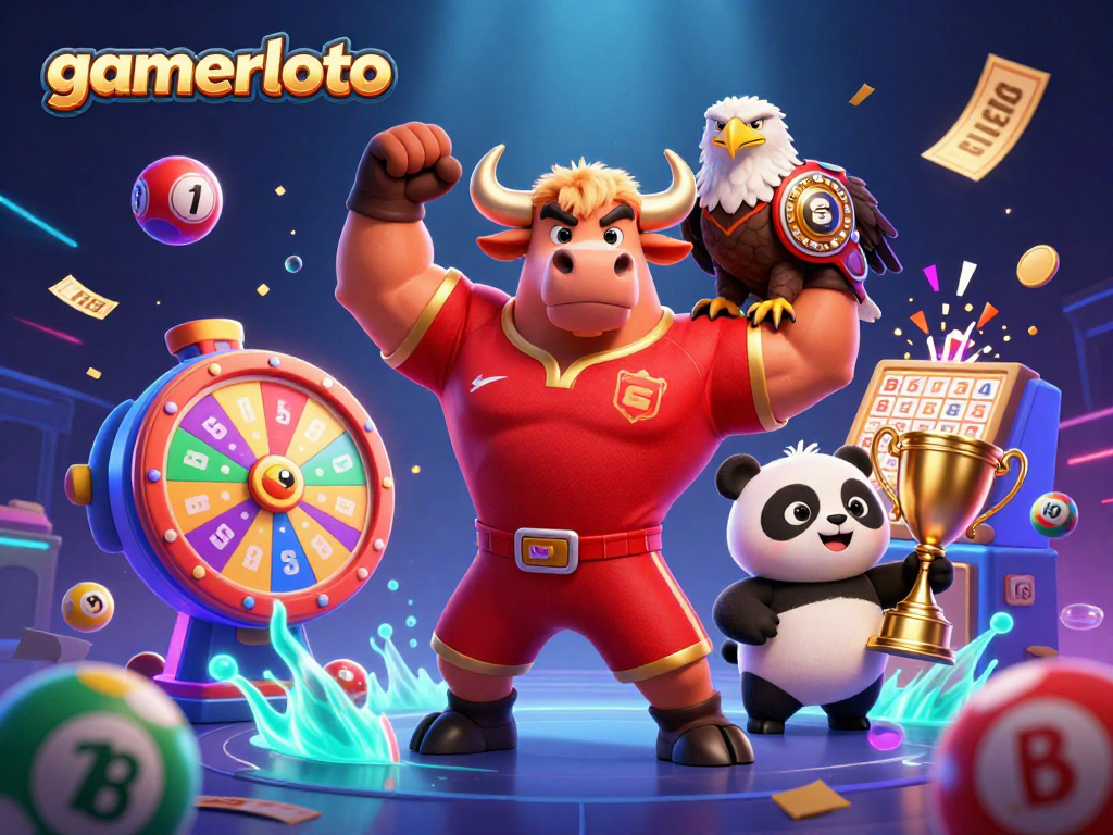 Engage with gamerloto and enjoy vibrant lottery excitement in this festive scene.