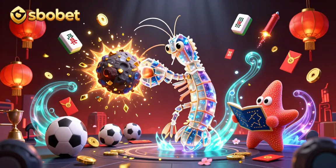 Sbobet combines thrilling sports betting excitement with a galactic twist in this vibrant action scene.