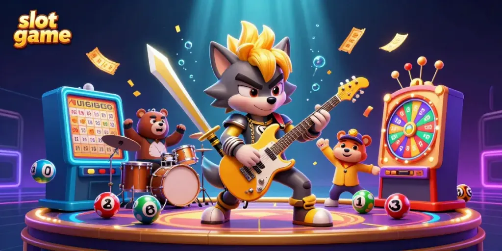 Experience the excitement of a dynamic slot game with vibrant characters and colorful game elements.