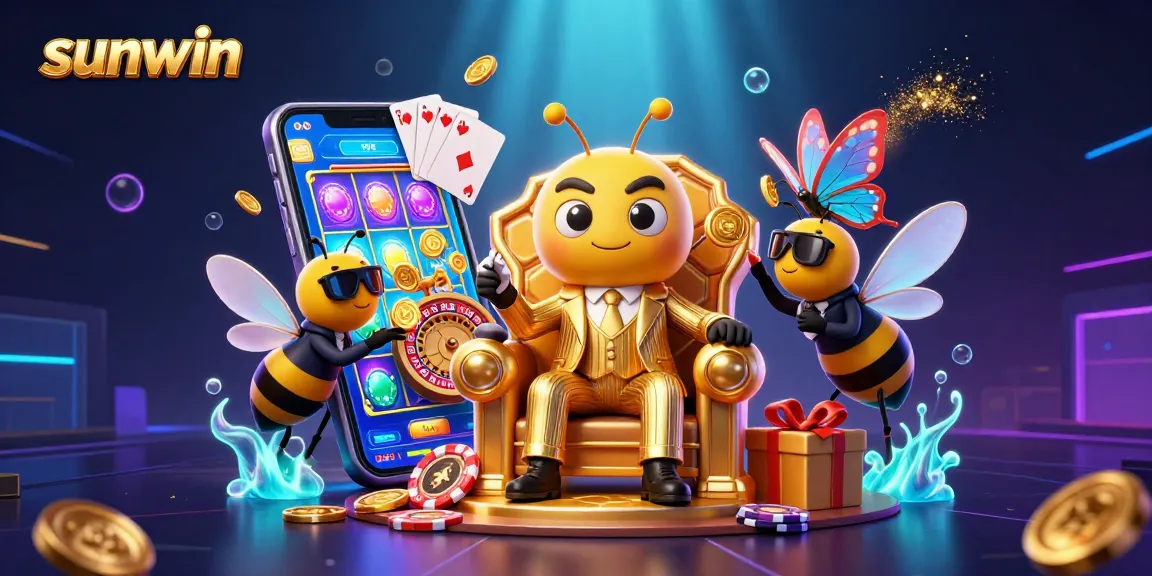 Experience thrilling gameplay at sunwin with a colorful slot game illustration featuring vibrant casino elements.