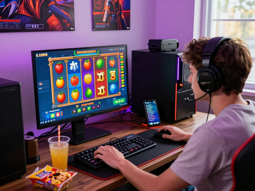 Engaging online gaming experience showcasing daftar toto 4d with exciting slot games on screen and community interaction.