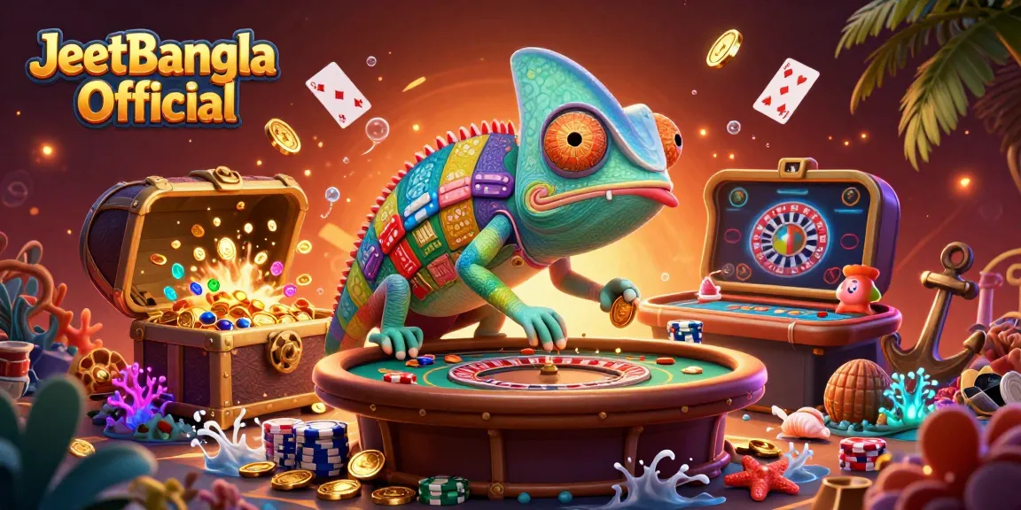 Experience exciting gambling with JeetBangla Official, featuring a colorful casino scene with dynamic gameplay elements.
