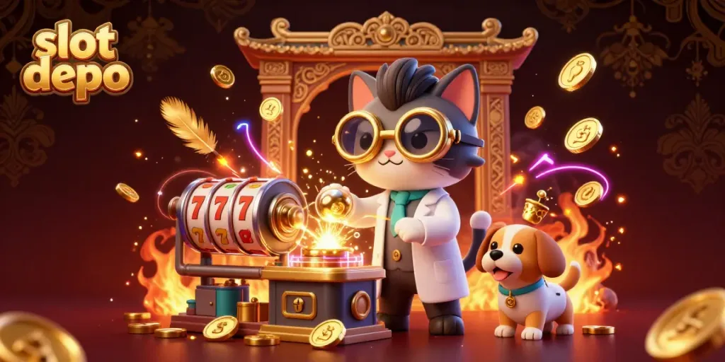 Experience the excitement of slot depo with vibrant 3D characters, rich casino elements, and gold coin magic.
