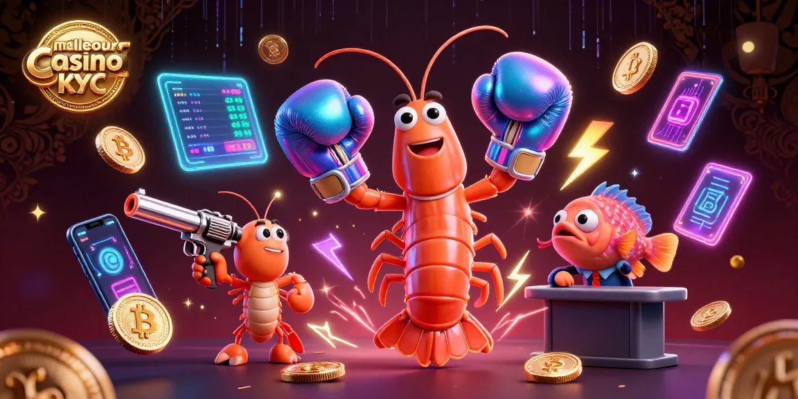 Meilleurs casinos sans KYC : illustration animée en 3D de créatures marines gagnant aux jeux d'argent