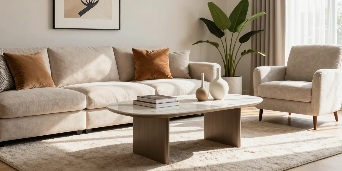 Cozy living room featuring a stylish sofa table, Home The Spruce interior decor.