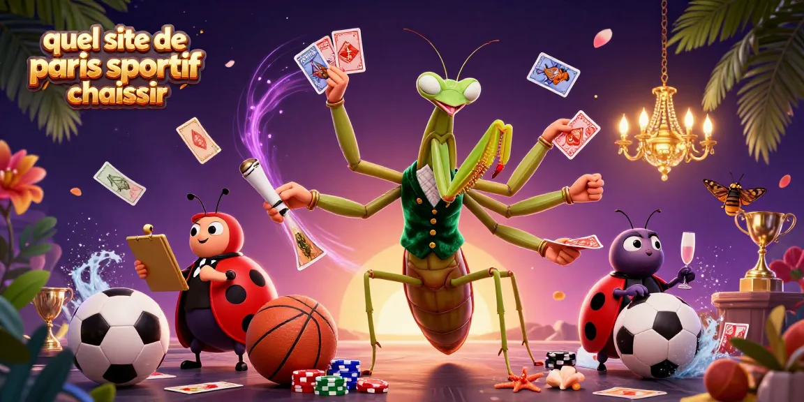 Quel site de paris sportif choisir : scène dynamique de paris sportifs avec des personnages animés et des éléments de jeu.