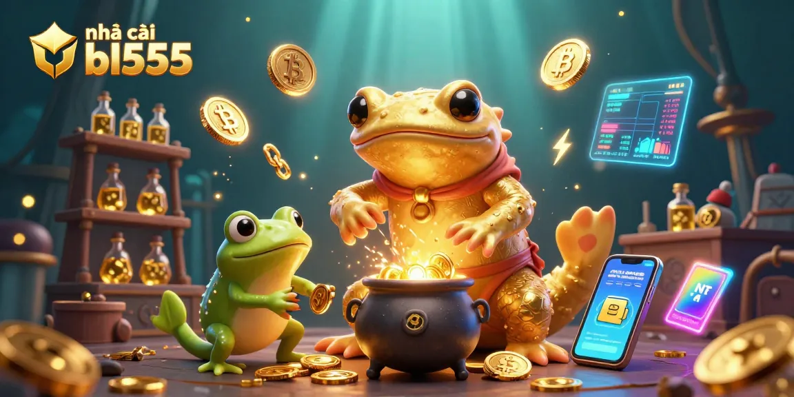 Experience thrilling gameplay at nhà cái bl555 with golden coins and magical alchemy elements.