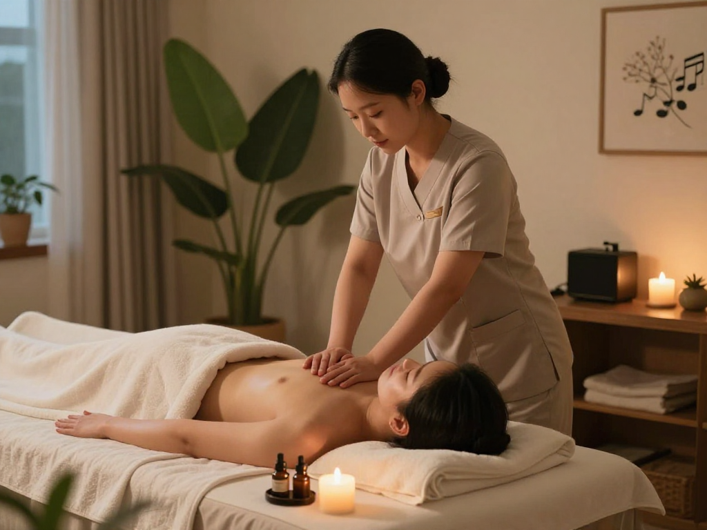 Enjoy a peaceful 양주출장마사지 experience with a professional therapist in a calming home environment.