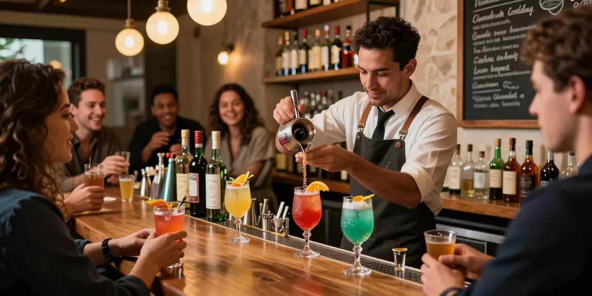 Discover the best chuflay cocktail near me being expertly crafted in a cozy bar setting.