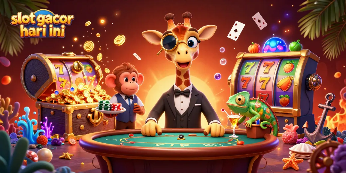 Experience winning at slot gacor hari ini with our vibrant 3D illustration depicting casino excitement and characters!