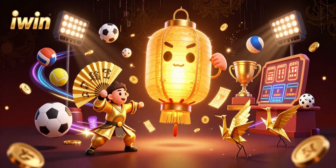 Play exciting games with iwin in this vibrant casino-inspired digital illustration.