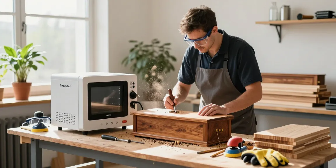 Shashel® technician safely treating wood with innovative microwave technology.