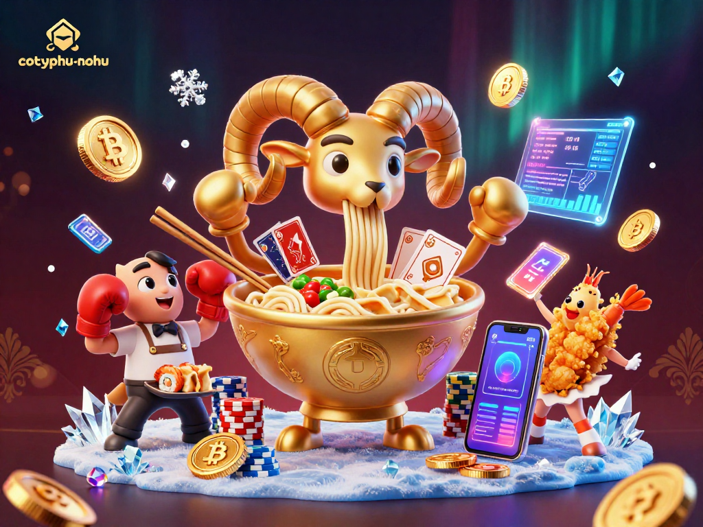 Cottyphu-nohu invites players to engage in thrilling casino gameplay with cartoon-style characters and crypto elements.