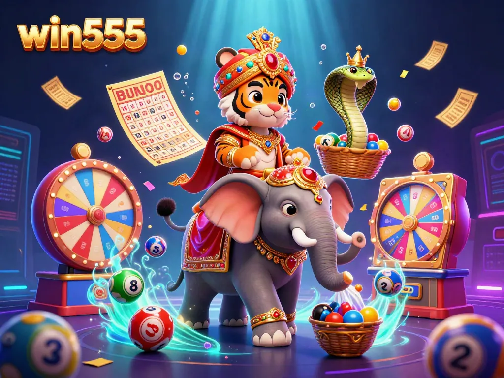 Play thrilling lottery games with win555 featuring a colorful scene of excitement.