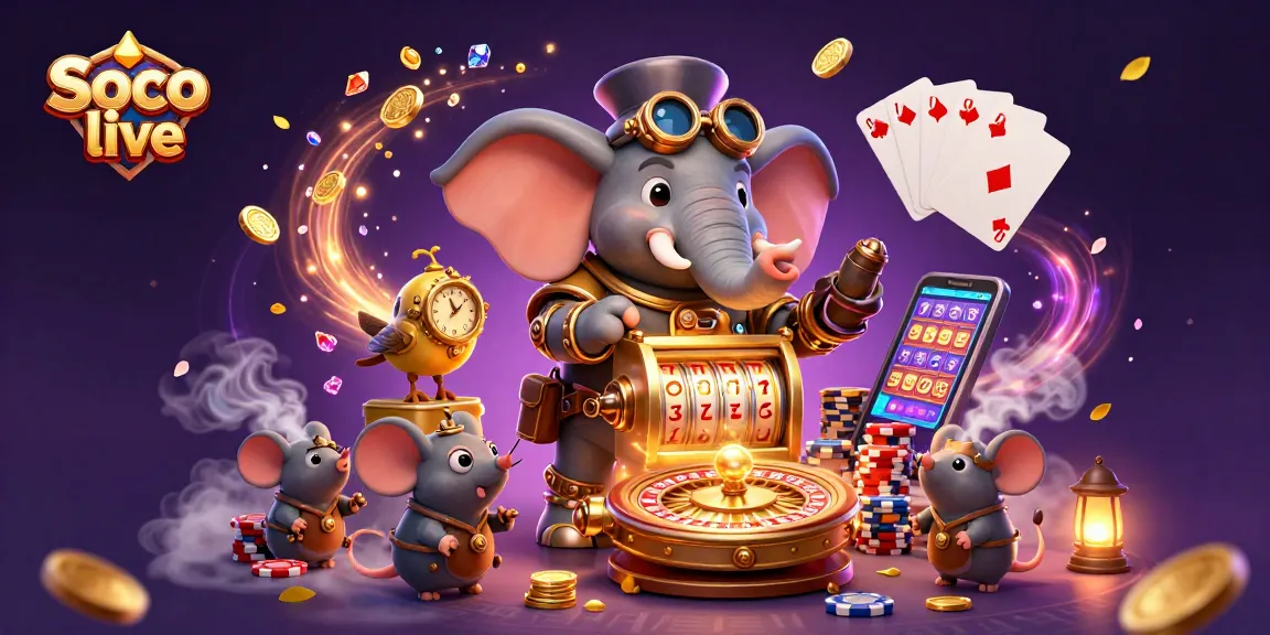 Soco live powers up the gaming experience with vibrant steampunk characters and dynamic casino elements.
