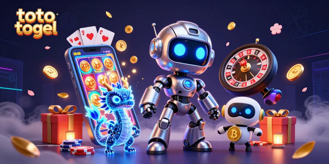 Engage in our exciting toto togel games with a colorful illustration featuring vibrant casino elements.