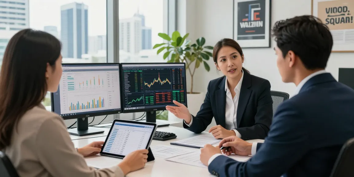 Expert financial advice on Gold Coast with advisor and clients discussing portfolios.
