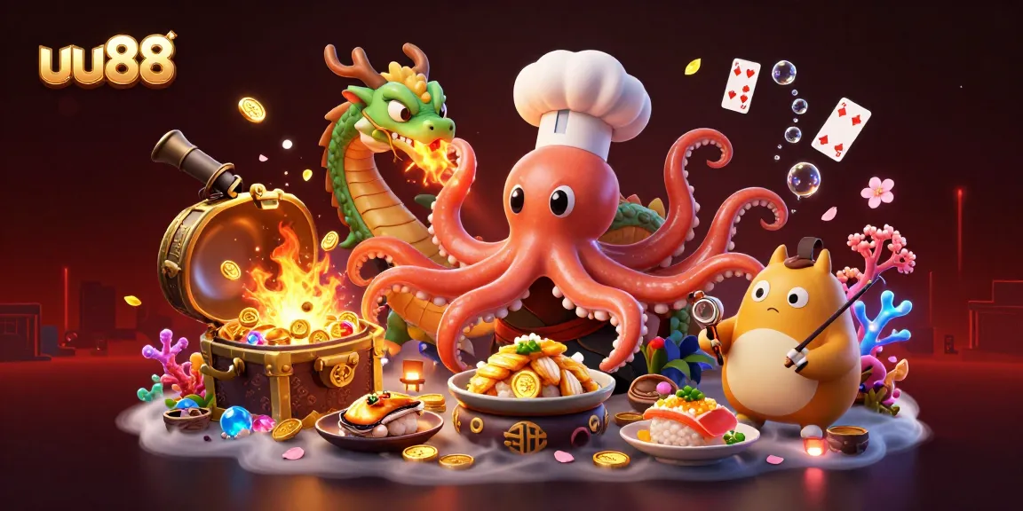 Play at uu88 with exciting games and colorful characters in a vibrant underwater scene.