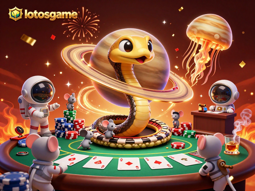 Experience thrilling bets in the vibrant universe of lotosgame with cosmic characters and casino action.