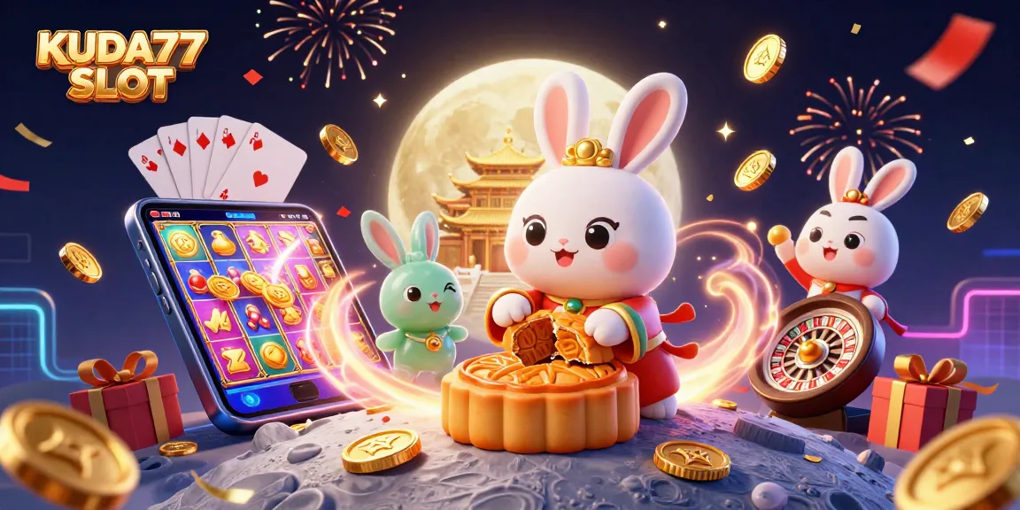 Permainan KUDA77 SLOT dengan karakter kelinci purnama dan grafik yang kaya, menciptakan suasana perjudian yang menyenangkan.
