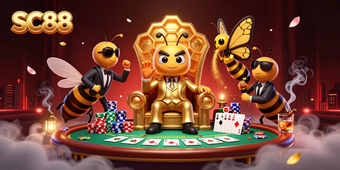Engage with SC88's thrilling poker scene featuring a bumblebee mob boss and exotic characters.