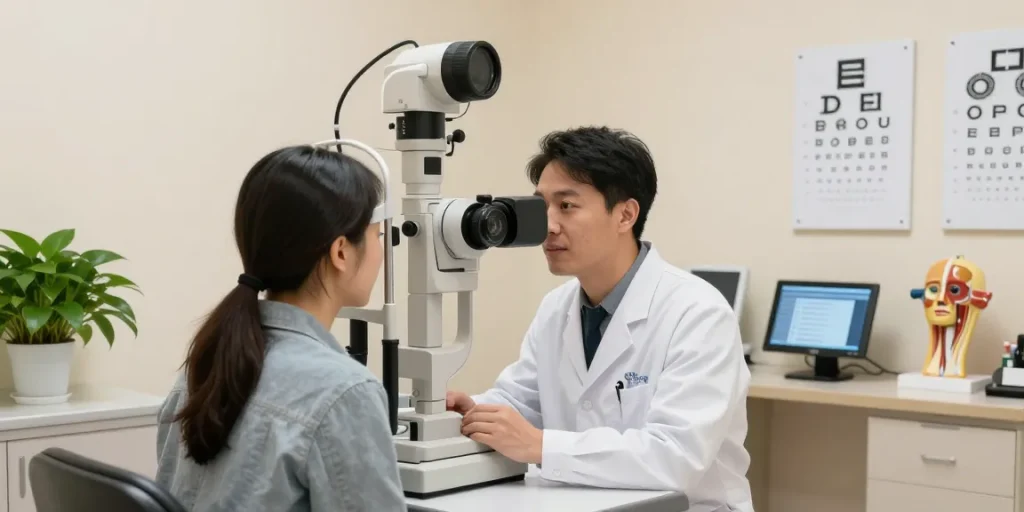 SNU Eye Clinic conducting a thorough eye examination with advanced technology and expert care.